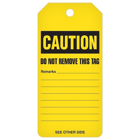 Incom Safety Tags, 10-mil Polytag stock, 3" Width, , 250 PK RT6027F